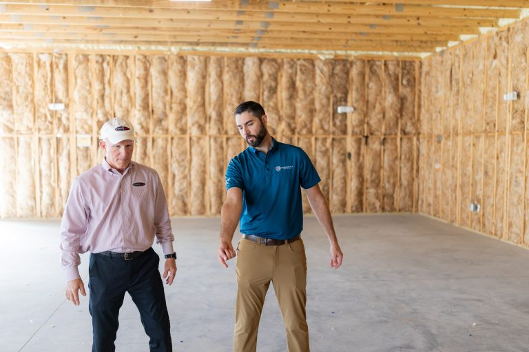 client working with a design build company